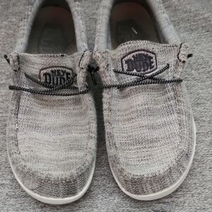 Hey Dude Light Gray Knit Slip-On Sneakers